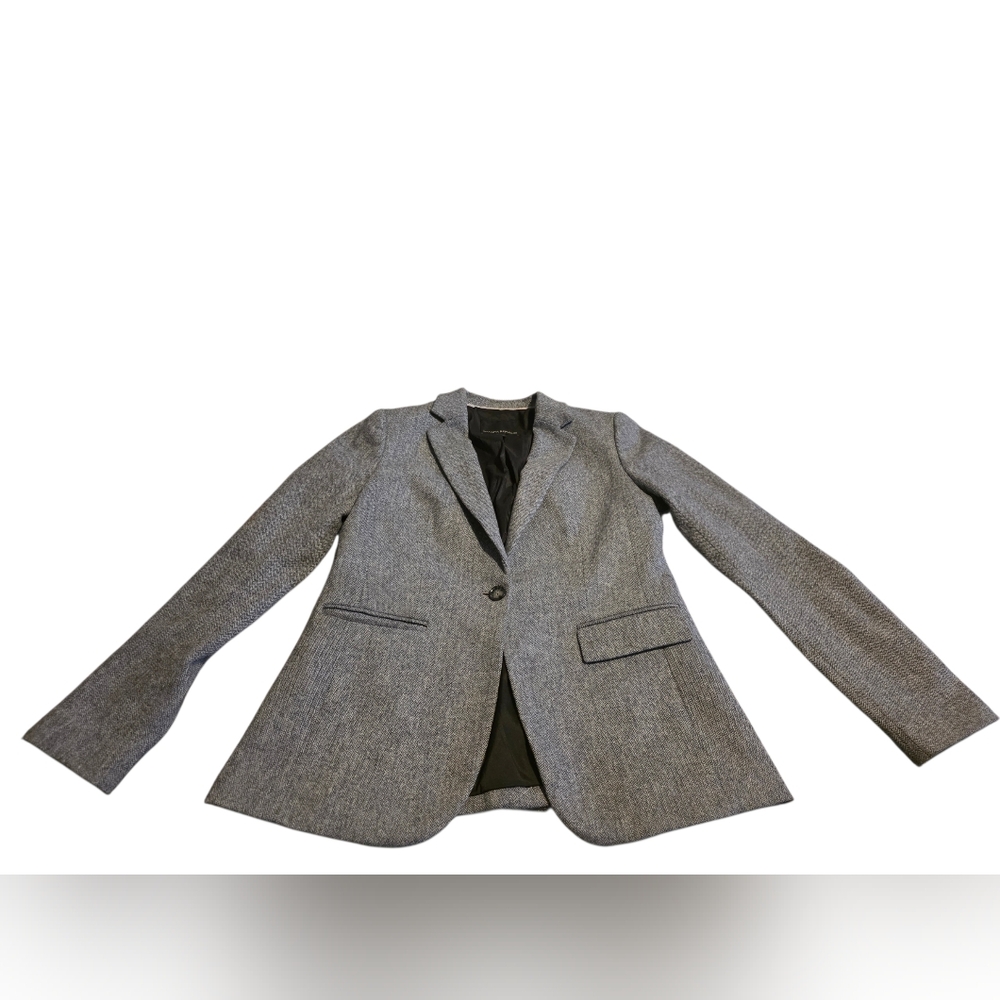 Banana Republic Women's Italian Wool Blend Gray Single Button Blazer Size 2 EUC
